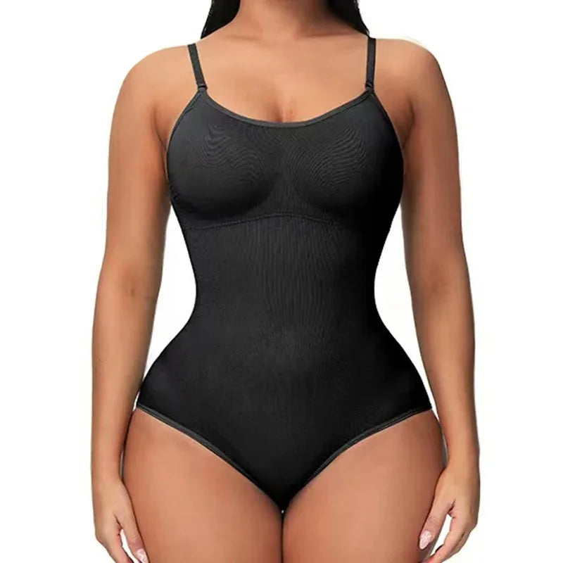 V-Neck Spaghetti Strap Compression Bodysuit