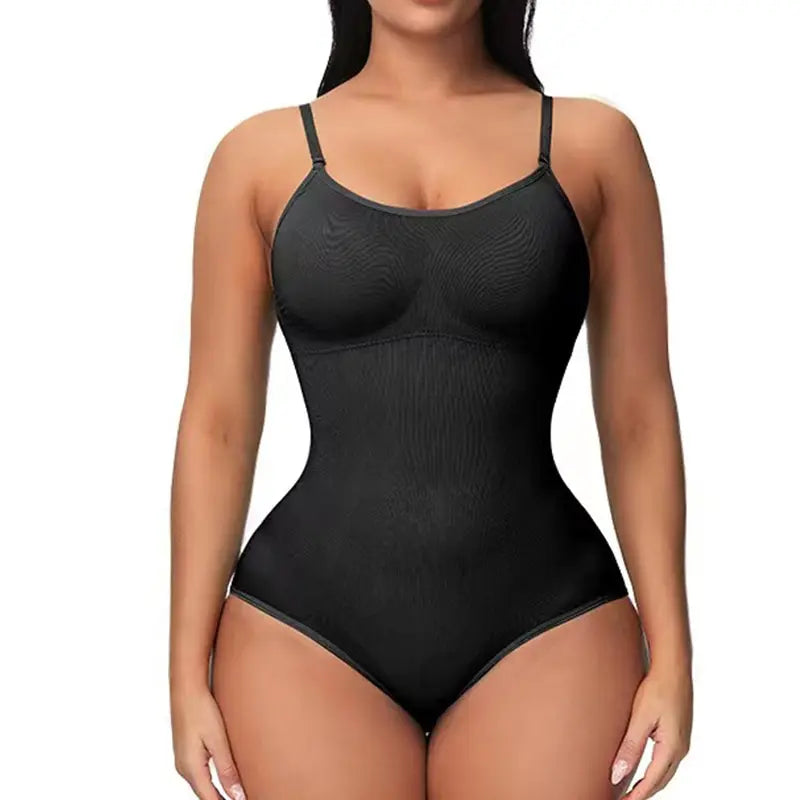 V-Neck Spaghetti Strap Compression Bodysuit