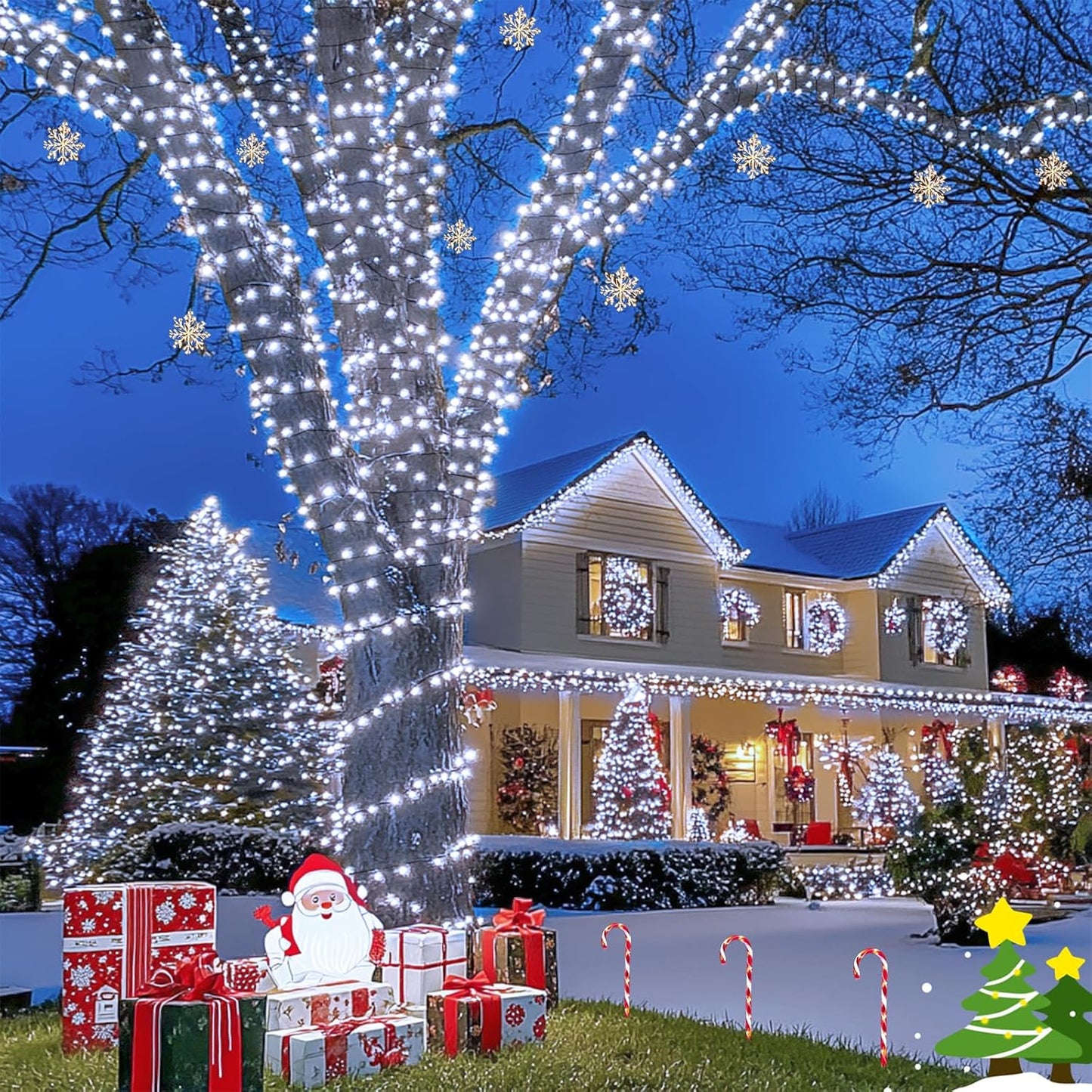 200 LED White Christmas Lights